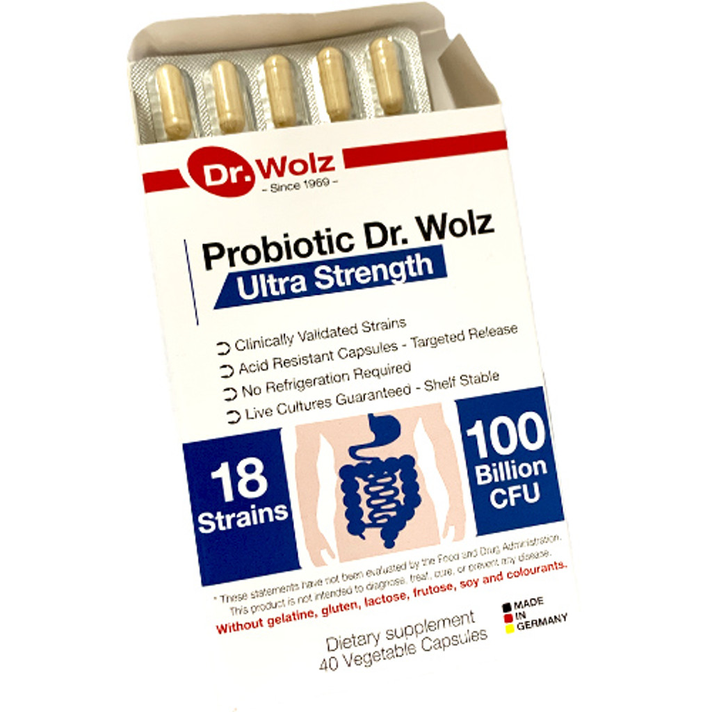 Dr. Wolz Probiotic Ultra Strength, Dietary Supplement, 40 Capsules