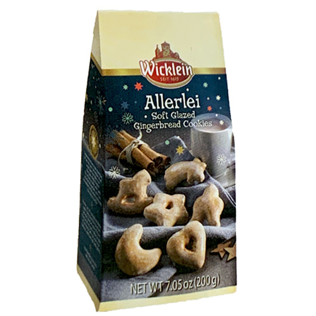 Wicklein "Nuernberger Allerlei" Iced Gingerbread Cookies, Assorted Shapes, in Bag 7 oz.