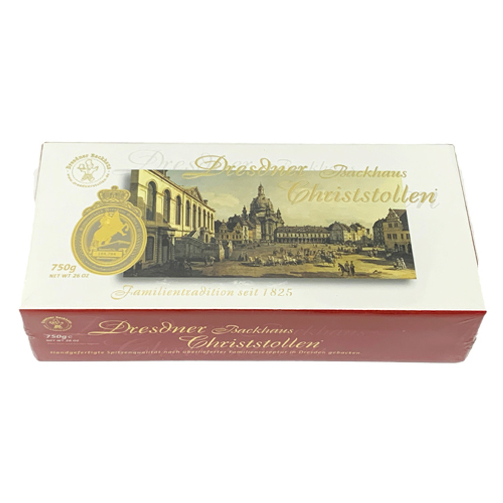 Kreutzkamm Original Dresdner Christ Stollen in red gift box, 24.3 oz (750g)