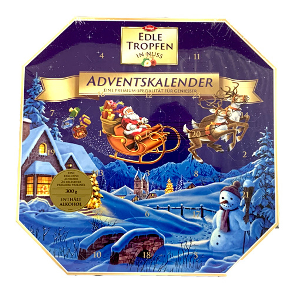 Trumpf "Edle Tropfen in Nuss" Advent Calendar with Brandy Pralines, 10.6 oz