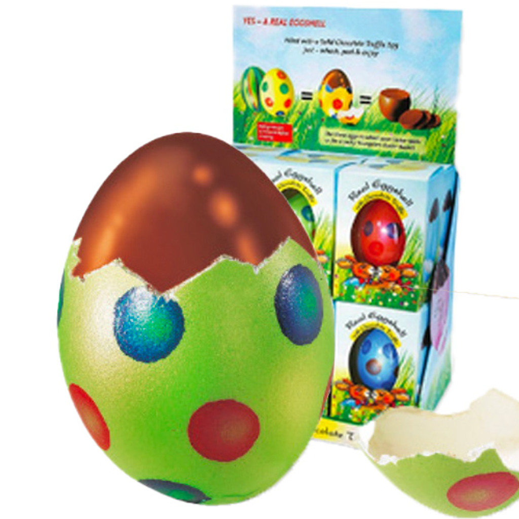 Gut Springenheide Polka Dot Real  Easter Egg Filled With Hazelnut Chocolate Truffle, 1.7 oz