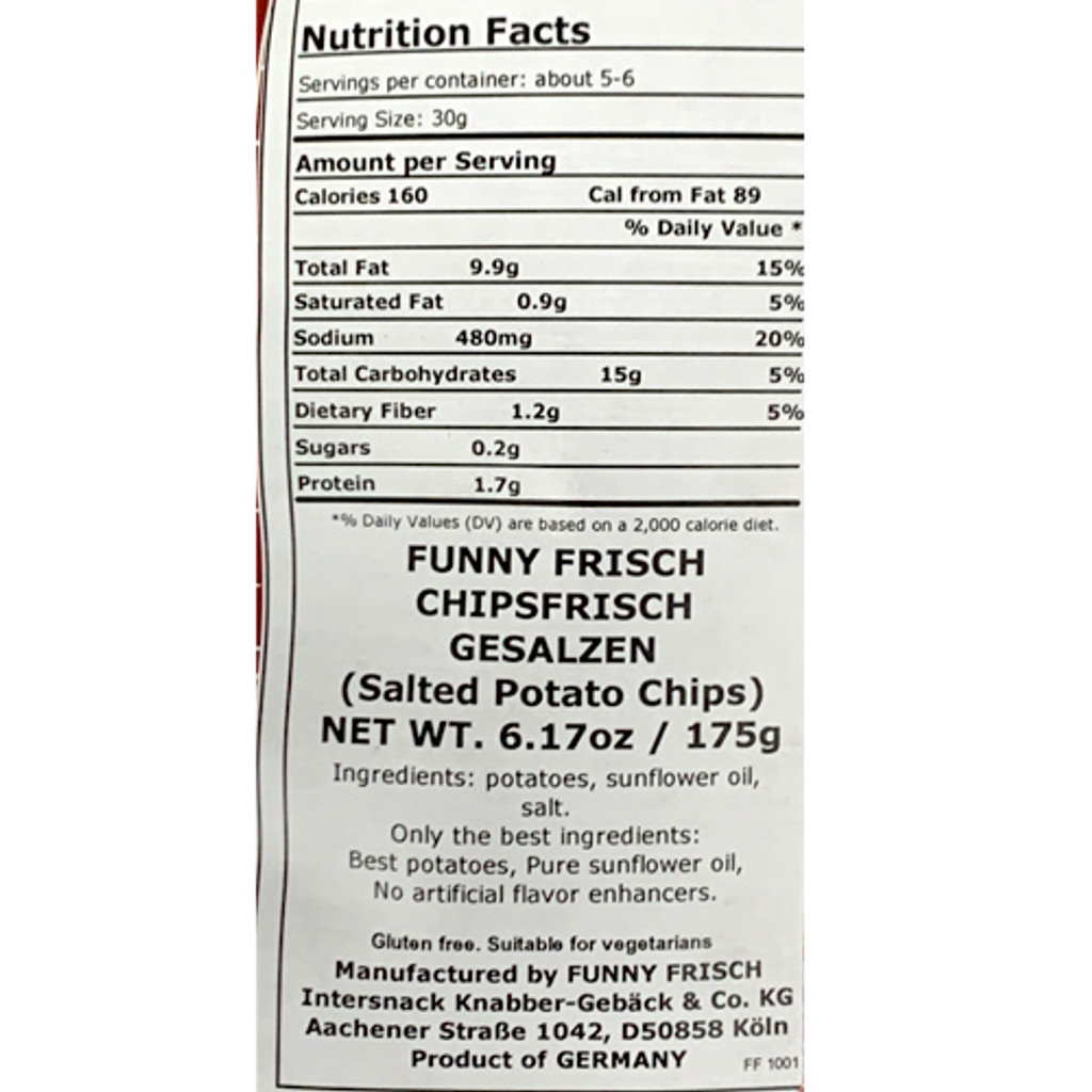 Funny Frisch "Chips Frish" Potato Chips, lightly salted, 6.2 oz
