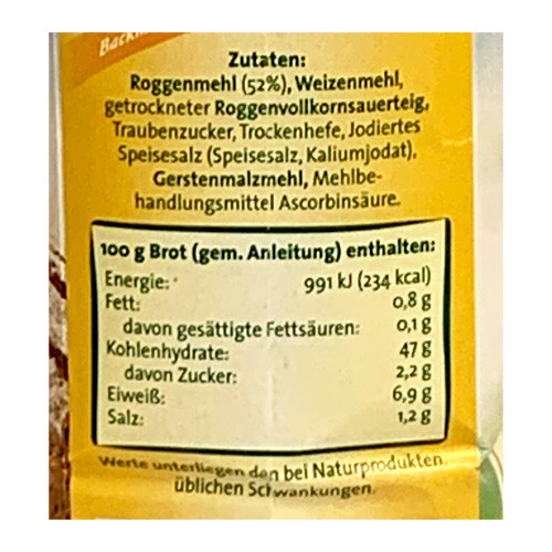 Aurora "Landbrot" Bread Flour Mix, Country-style Crust, 17.5 oz