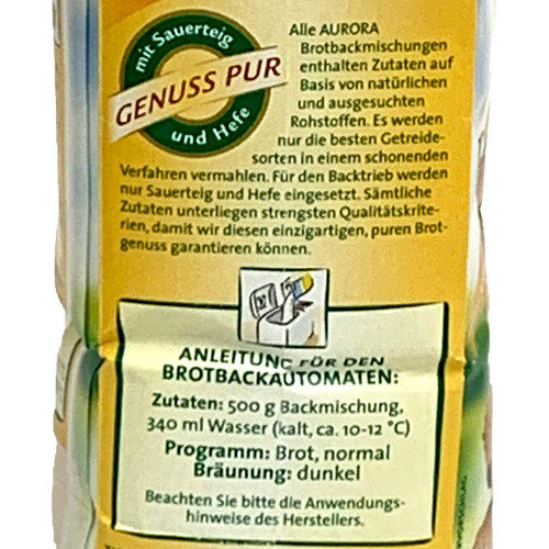 Aurora "Landbrot" Bread Flour Mix, Country-style Crust, 17.5 oz