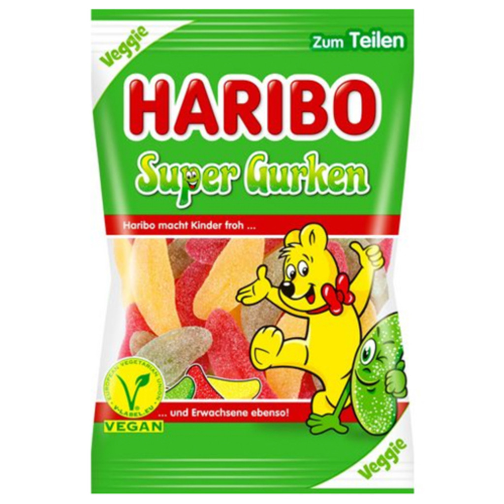 Haribo "Super Gurken" Vegan Gummy Candy Pickles, 7 oz