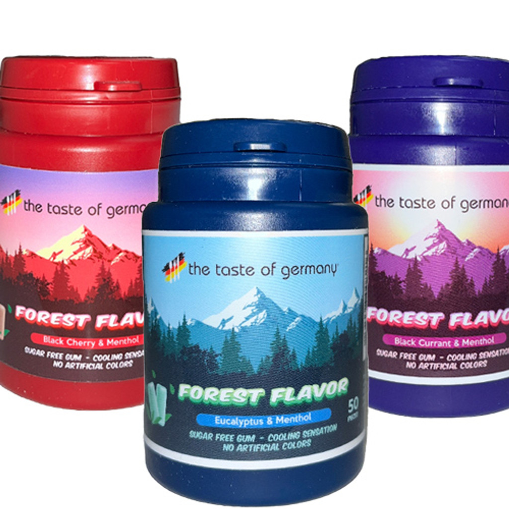 The Taste of Germany "Forest Flavors" Chewing Gums, Triple Pack