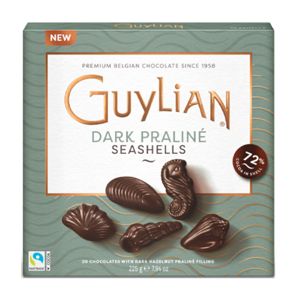 Guylian Sea Shells Assorted Shapes Dark Chocolate Hazelnut Praline filling (20/pc)