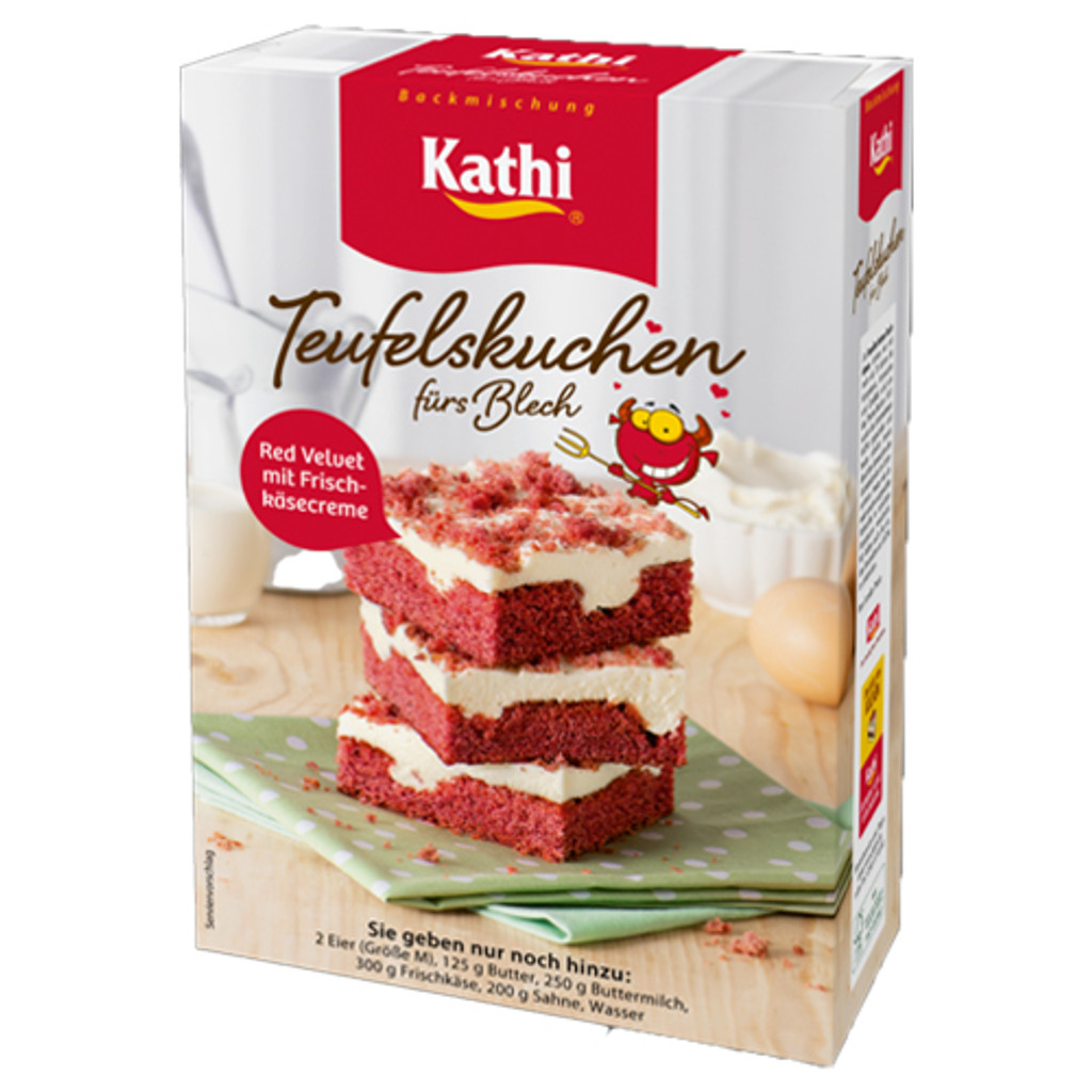 Kathi German Red Sponge Cake with  Cocoa & Cream Topping Baking Mix, 16.2.0 oz