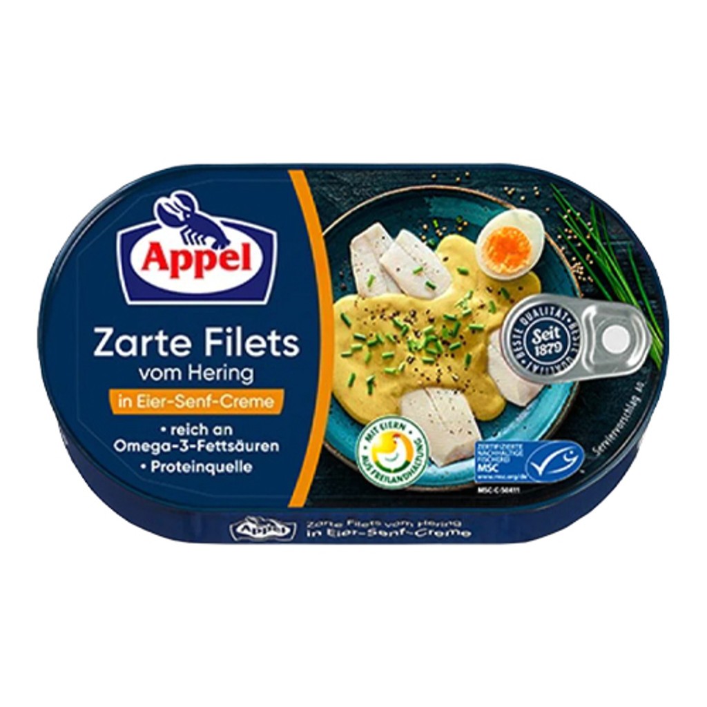 Appel Zarte Filets in Eier Senf Creme