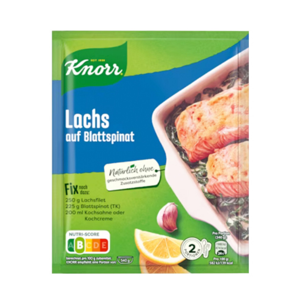 Knorr Lachs auf Blattspinat