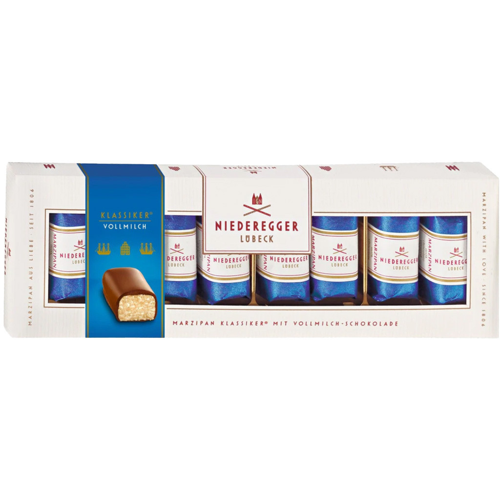 Niederegger "Classics" Milk Chocolate Marzipan Pralines in Gift Box, 8pc, 100g - BB
