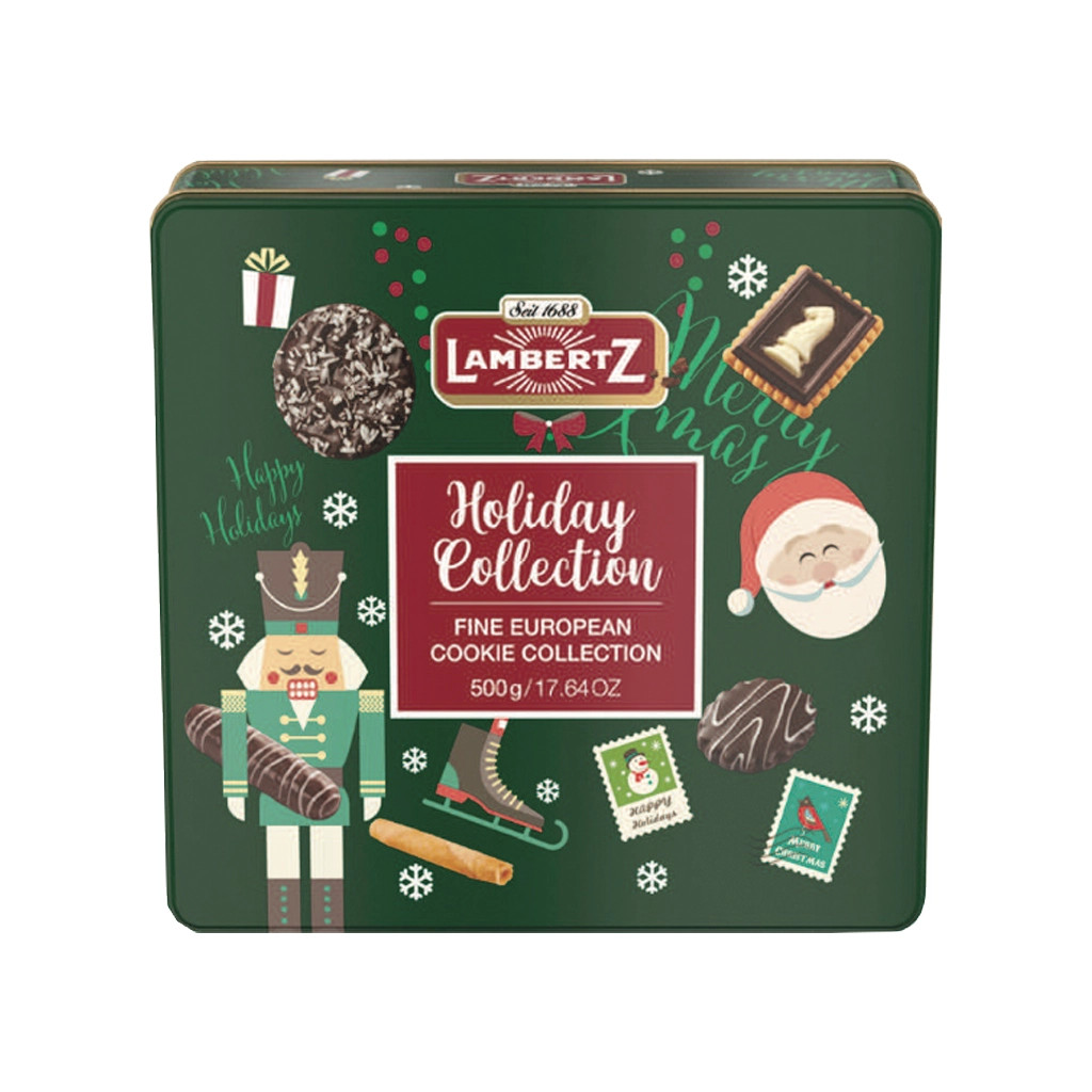 Lambertz Sweet Christmas Assorted Cookies in Green Tin