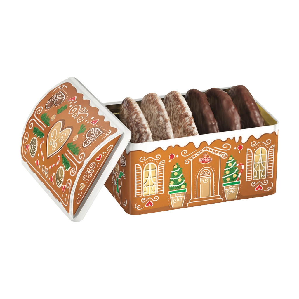 Wicklein Gingerbread House Musical Tin Elisen Lebkuchen 25% Nuts