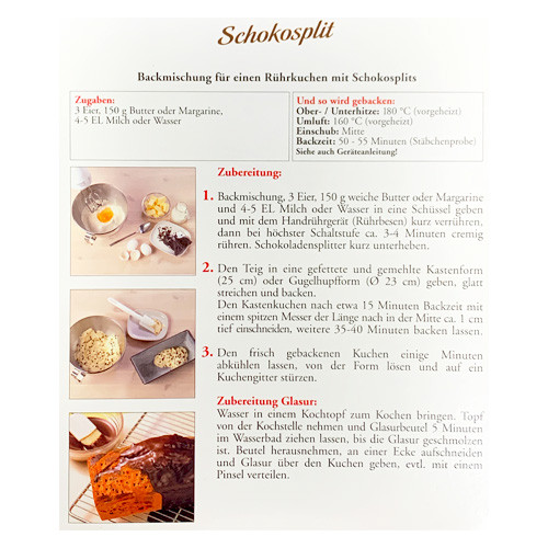 Kathi "Schokosplit" Chocolate Chip Cake Mix, 450g
