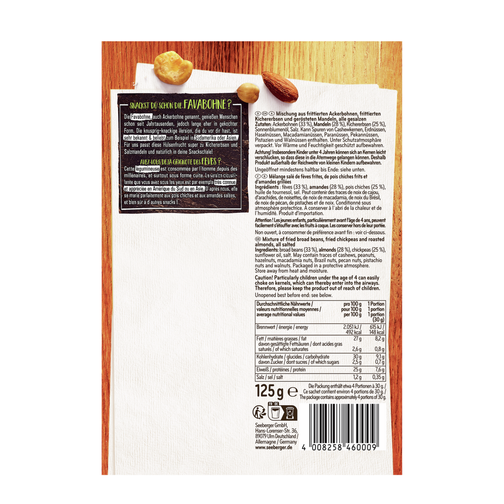 Seeberger Crunchy Fava and Chickpeas Protein Snack Mix, 150g (5.3oz) - DEAL