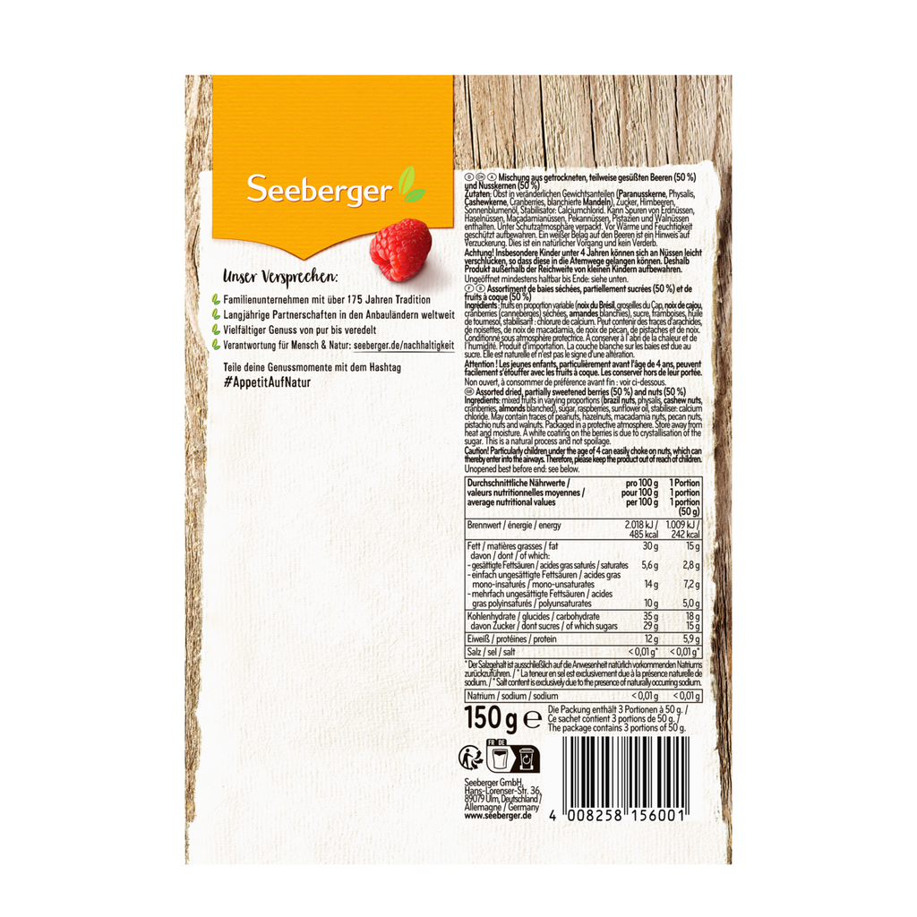 Seeberger Berries & Nuts Snack Mix, 150g (5.3oz) - DEAL