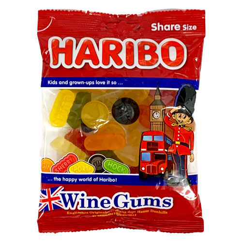 Haribo British Wine Gummies in bag 7 oz. - DEAL