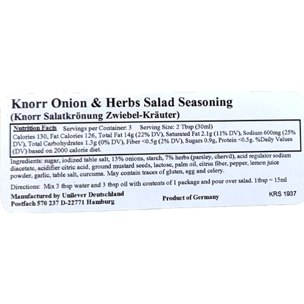 Knorr "Salatkroenung" Herbs with Onion Salad Dressing Mix, 5 sachets