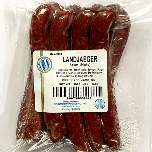 Stiglmeier Landjaeger Hard Salami Sausages, 1 lbs The Taste of Germany
