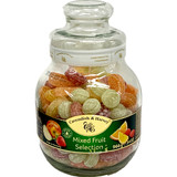 Cavendish and Harvey Mixed Fruit Selection Hard Candies in Large Glass Jar, 34 oz