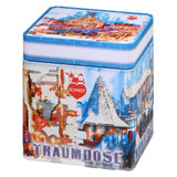 Lebkuchen Schmidt "Christmas Market Dream" Blue Rectangular Tin, Assorted Lebkuchen