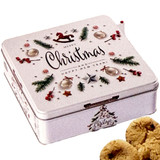 Jacobsens Large Danish Butter Cookies with Baked Apple & Ginger Flavors in Christmas Gift Tins, 9.5 oz