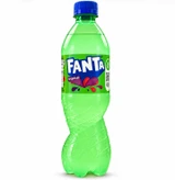 Fanta Tropical Exotic green 500 ml soda bottle with blue cap, European tropical-flavored carbonated soft drink produced in Serbia.