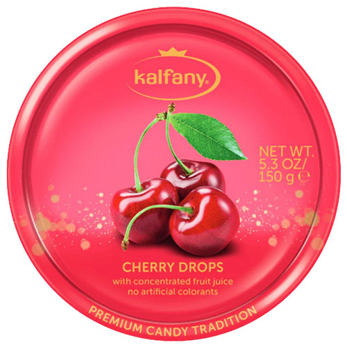 Kalfany Cherry Flavored Hard Candies Tin, 5.3 oz The Taste of Germany