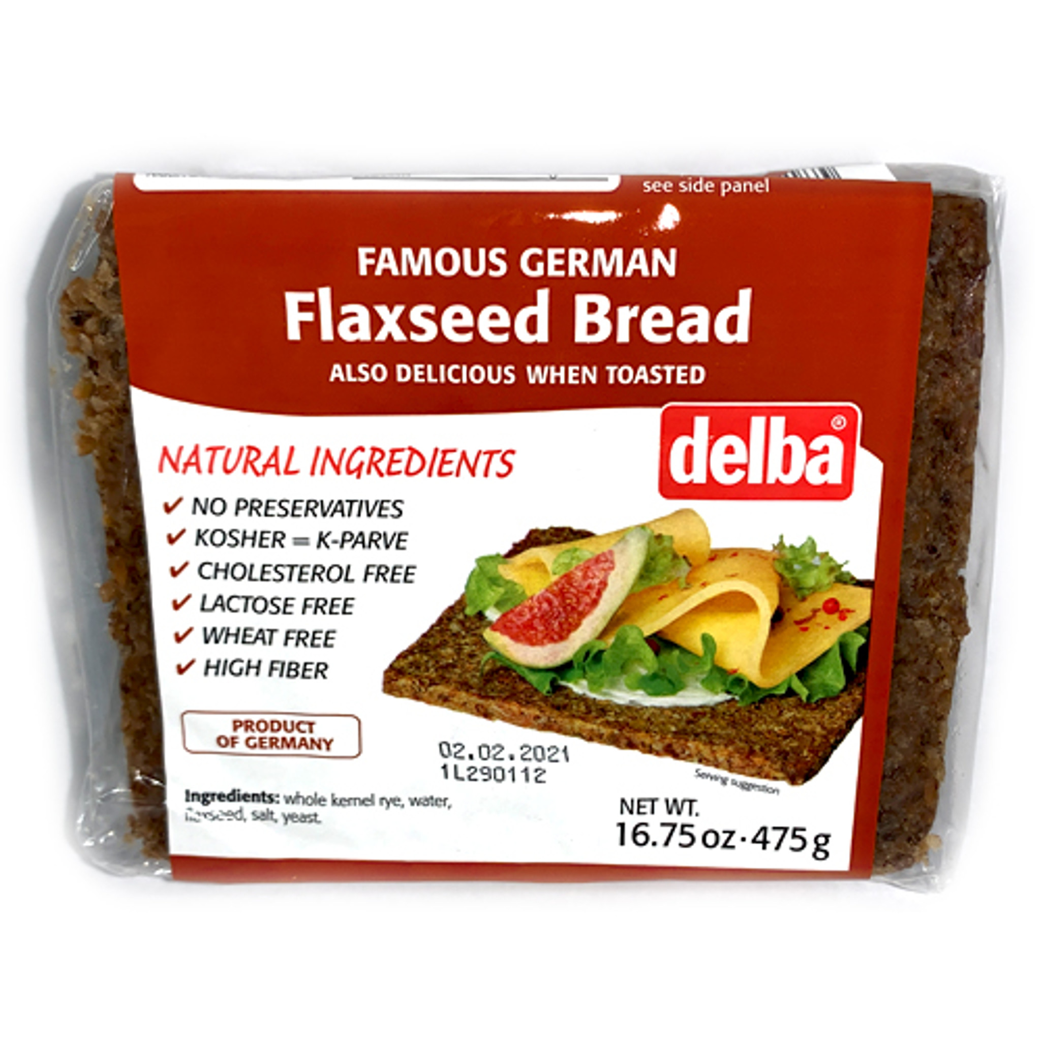 Delba Traditional German Flax Seed Bread 16.75 oz