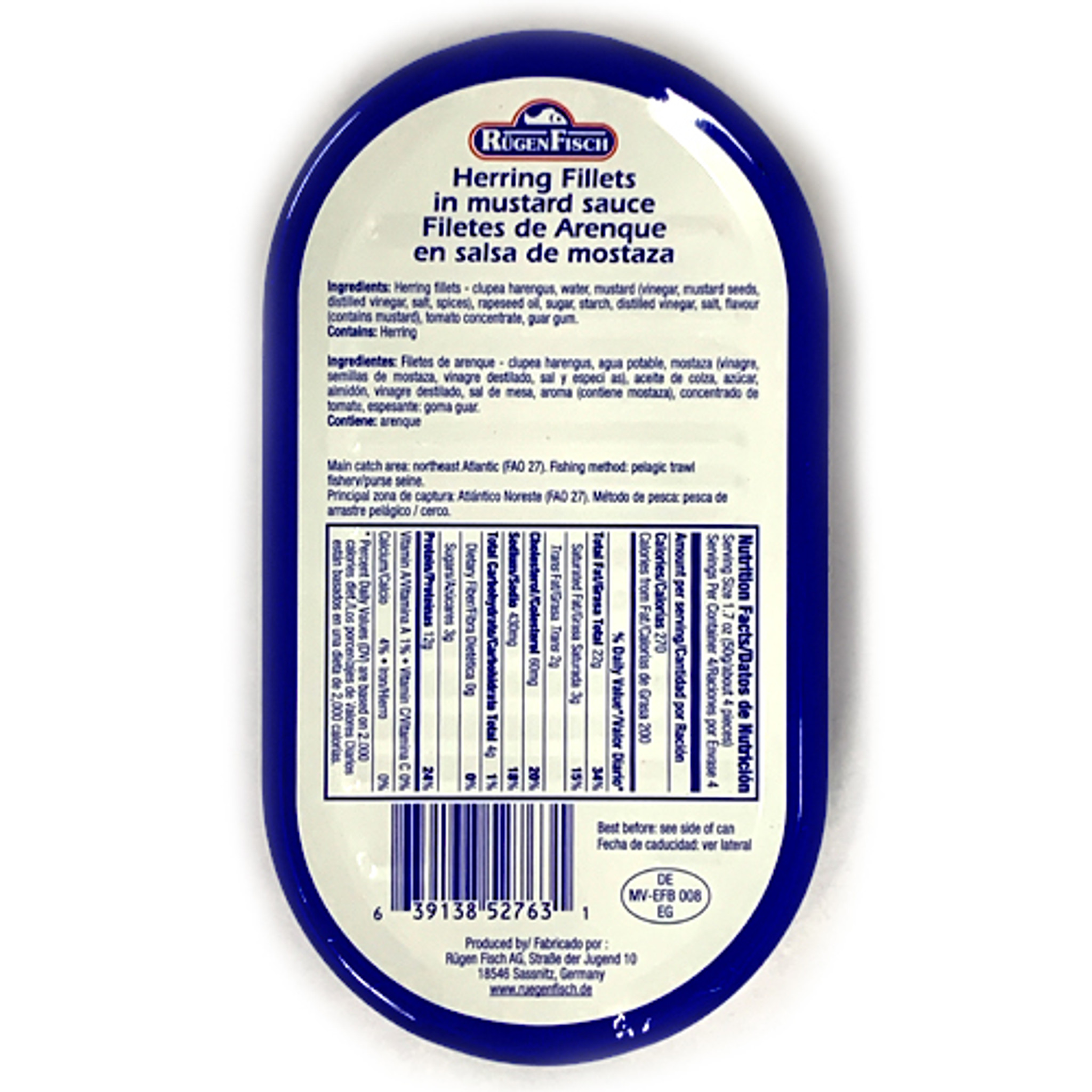 Ruegenfisch Herring Fillets in Mustard Sauce, 7.05 oz. The Taste of Germany