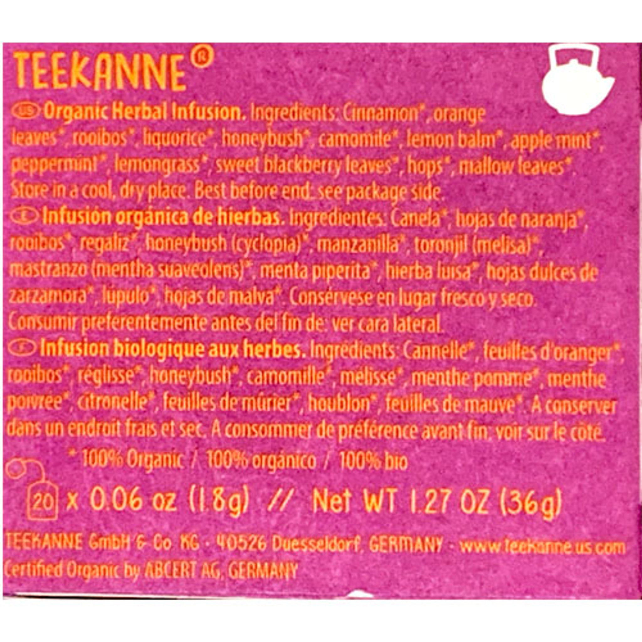 Teekanne "Calm and Relax" Organic Herbal and Fruit Tea Mix, 20 bags - The  Taste of Germany