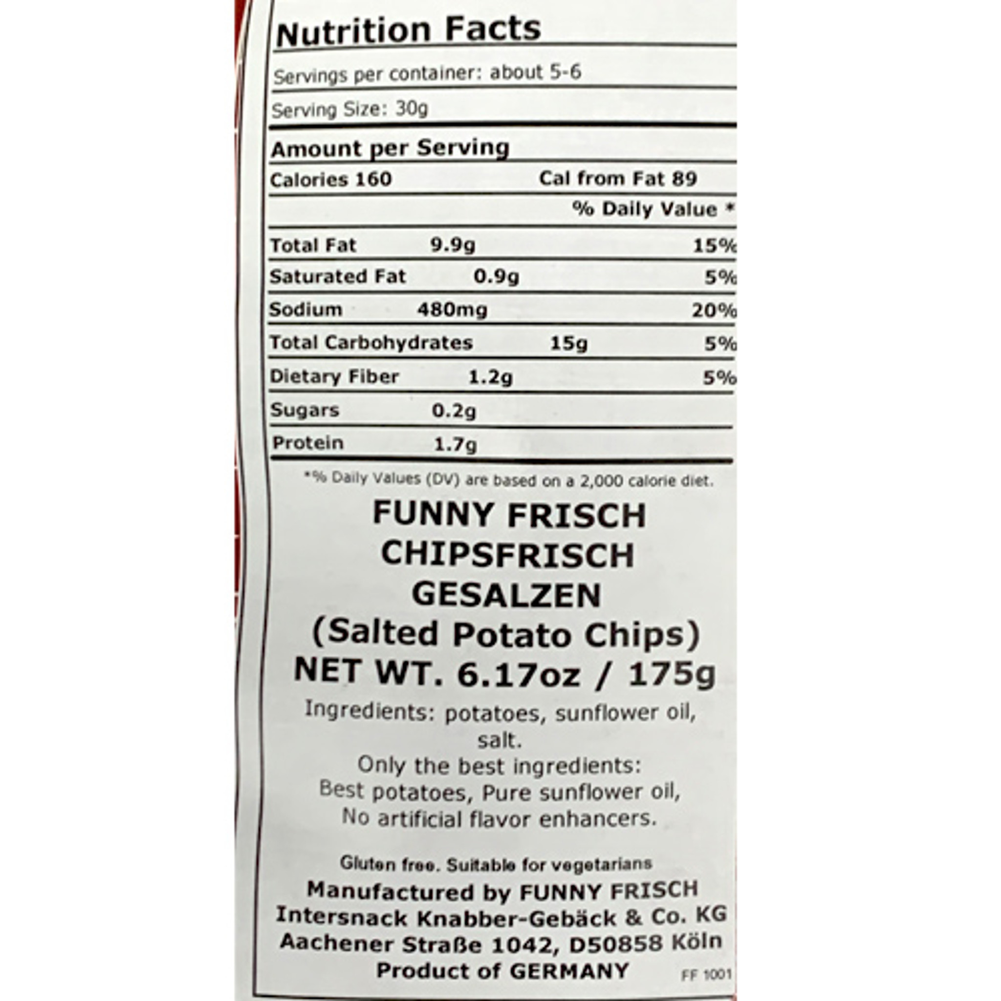 Funny Frisch Chips Frish Potato Chips Lightly Salted 6 2 Oz The Taste Of Germany