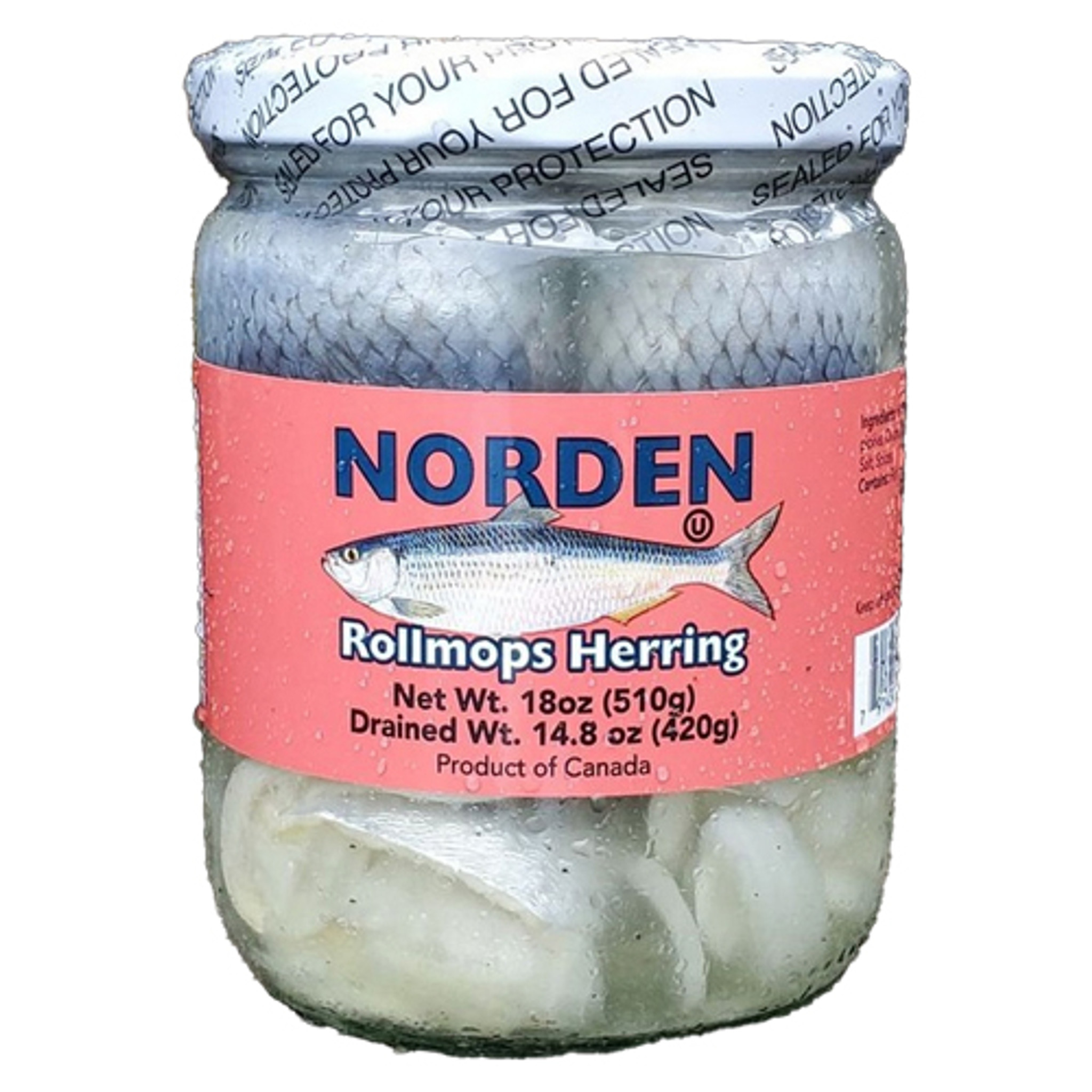 Norden Rollmops Herring in Glass Jar, 18 oz. - The Taste of Germany