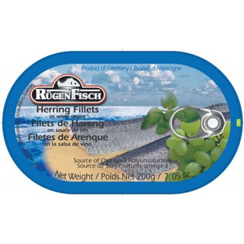 Ruegenfisch Herring Fillets in White Wine Sauce, 7.05 oz. The Taste