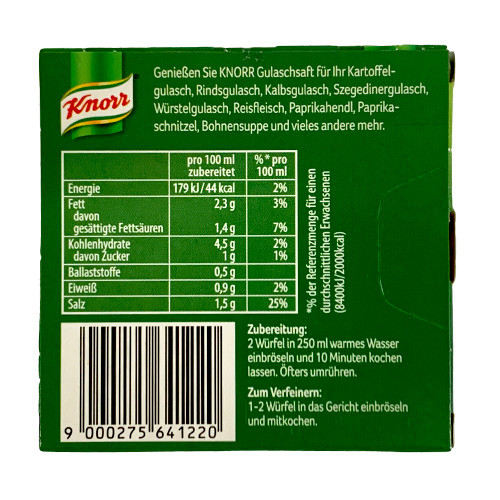 Knorr Goulash Gravy Cubes, 2.7 oz. The Taste of Germany