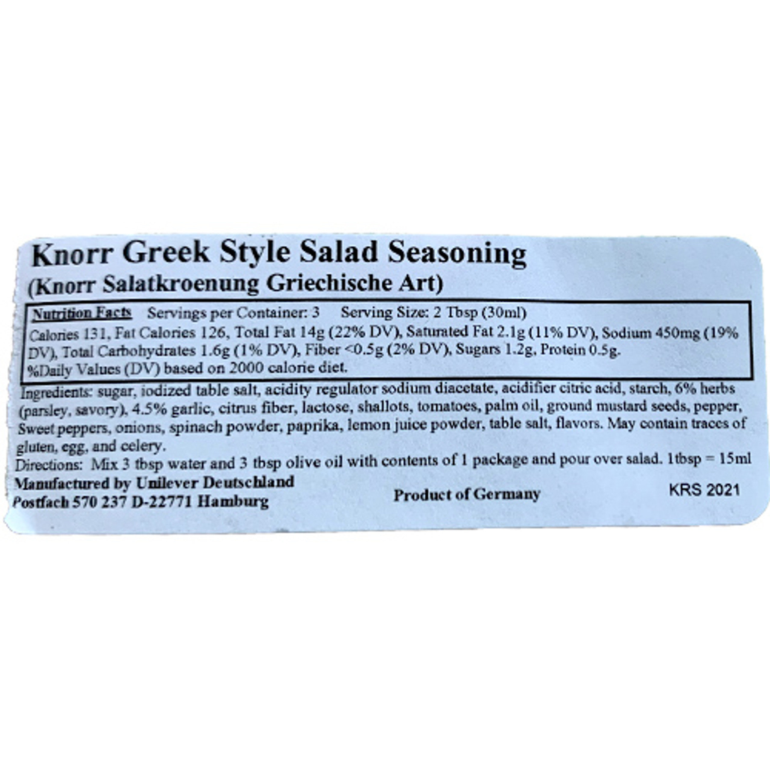 Knorr "Salatkroenung" Greek Salad Dressing Mix, 5 sachets The Taste of Germany
