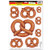 The Taste of Germany Pretzel Stickers, Peel 'n Place, various sizes, 8 pc
