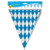 The Taste of Germany "Blue White" Bavarian Pennant Banner, all weather, 12 feet