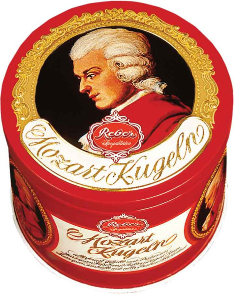 Reber Mozart Kugel in Luxury Tin, Round, 15 pc