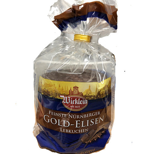 Wicklein Gold Elisen Premium Nuernberg Gingerbread with dark chocolate 25% nuts 8.8 oz