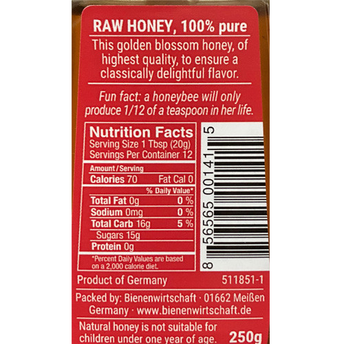 Breitsamer Bee Buddy German Blossom Honey 8.8 oz in squeeze bottle