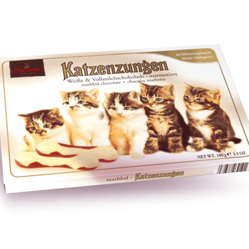 Sarotti Cat Tongues "Katzenzungen" Marbled Chocolate Bites, 3.5 oz