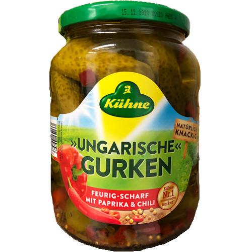 Kuehne Hungarian-Style Spicy Gherkins, 720g