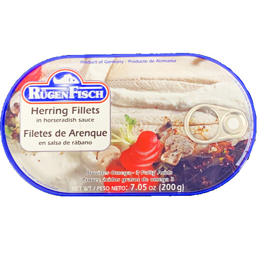 Herring fillets in horseradish sauce