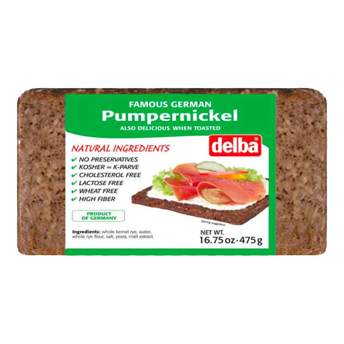 Delba Traditional German Pumpernickel Whole Grain Bread 16.75 oz