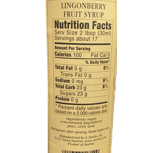 Darbo Austrian Lingonberry Syrup 16.9 fl.oz