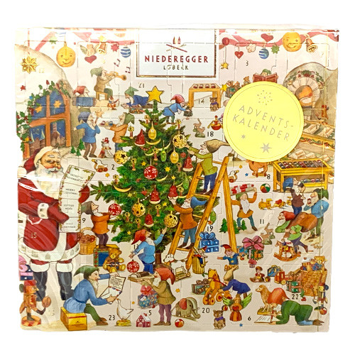 Niederegger Luebeck Marzipan "Elves Workshop" Advent Calendar, 5.9 oz