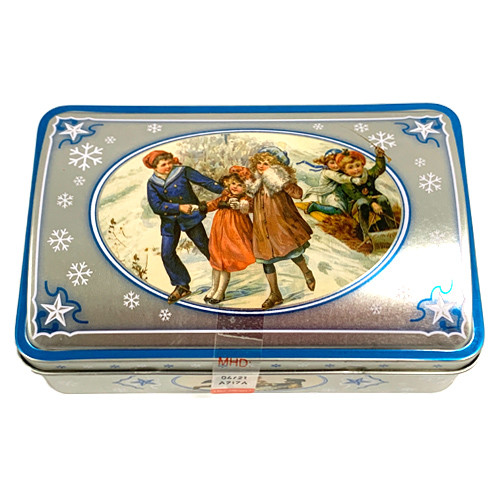 Haeberlein Metzger Elisen Gingerbread Rounds in Nostalgic Silver-Grey Gift Tin Case, 5.3 oz