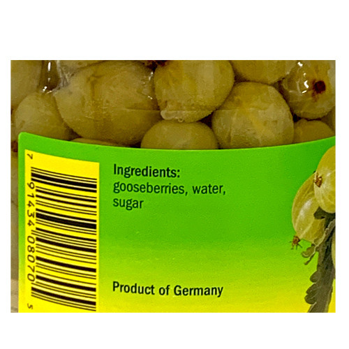 Landsberg Whole Gooseberries in glass jar 24 oz.