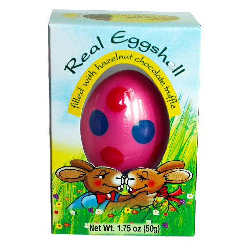 Gut Springenheide Polka Dot Real  Easter Egg Filled With Hazelnut Chocolate Truffle, 1.7 oz